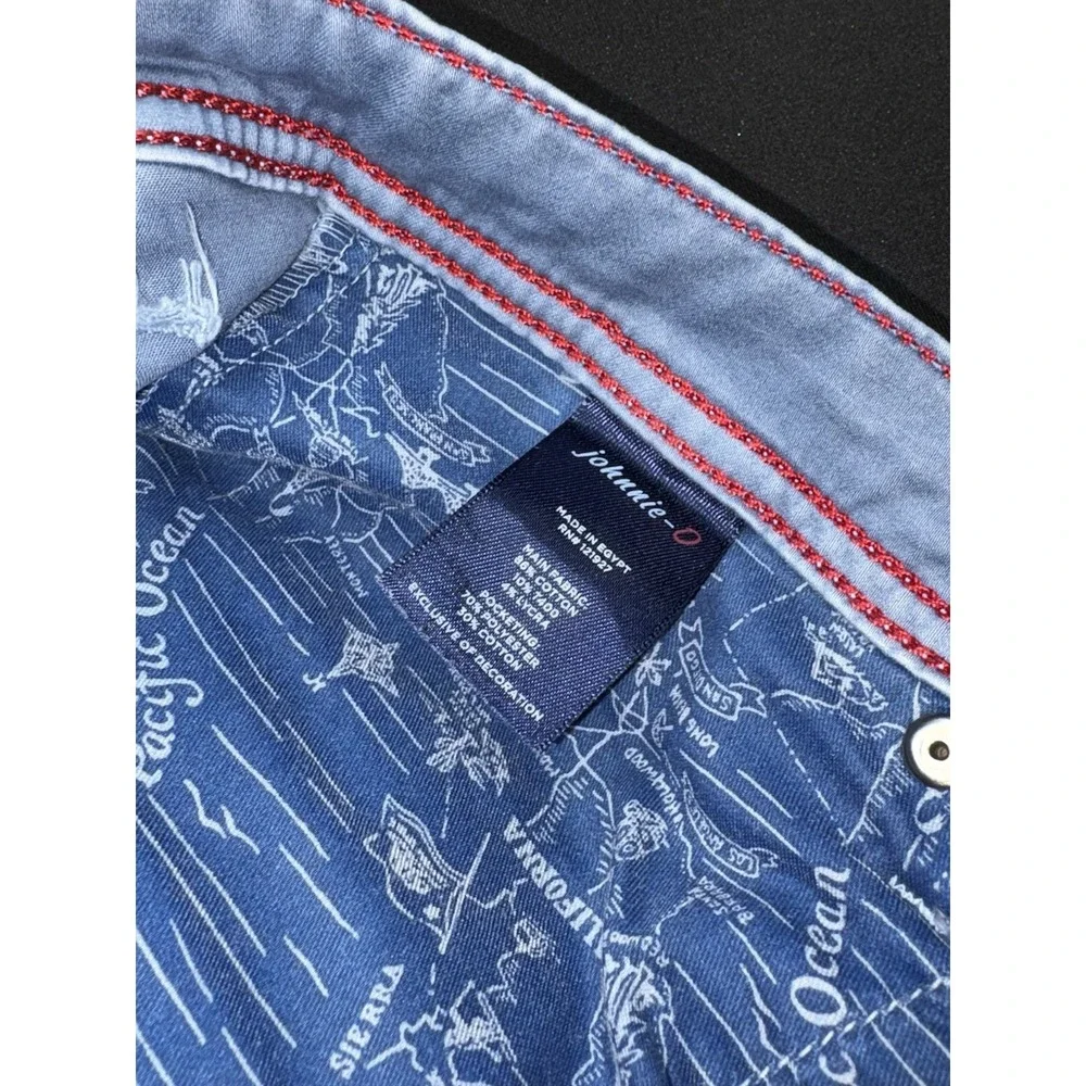 Johnnie-O Carmel Pants Men 34x34 5-Pocket Stretch JMPA100050 Blue Stretch Chinos